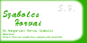 szabolcs horvai business card